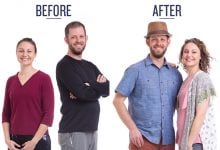 couple's before and after photo