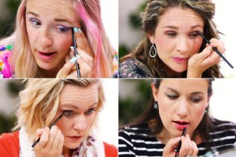 collage of 4 women of each Energy Type applying their makeup
