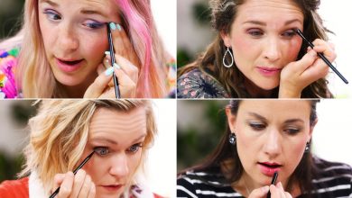 collage of 4 women of each Energy Type applying their makeup