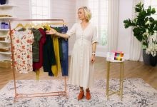 Sarah showing how you can make 8 outfits out of just 8 items