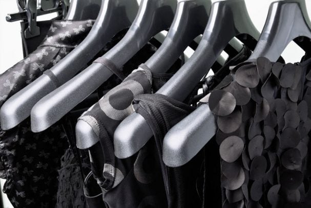 Black dresses on hangers