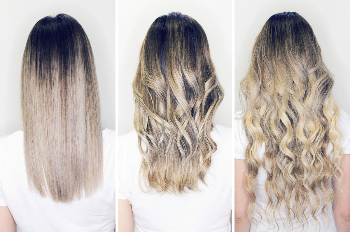 Woman with voluminous thick hair styled with internal layers