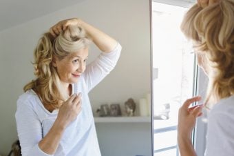 Woman over 50 with long hair