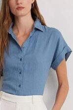 LAUREN RALPH LAUREN Dolman-Sleeve Linen Shirt
