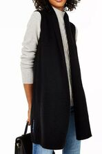 Cashmere Sleeveless Open-Front Sweater