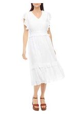 Women's Ruffle Sleeve Midi Dress