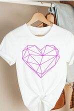 Geometric Pink Heart Shirt