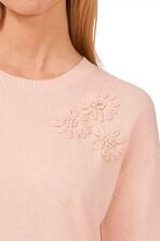 CECE Women's Embellished Embroidered 3/4-Sleeve Sweater