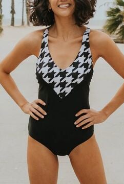Lainey - Houndstooth One-Piece
